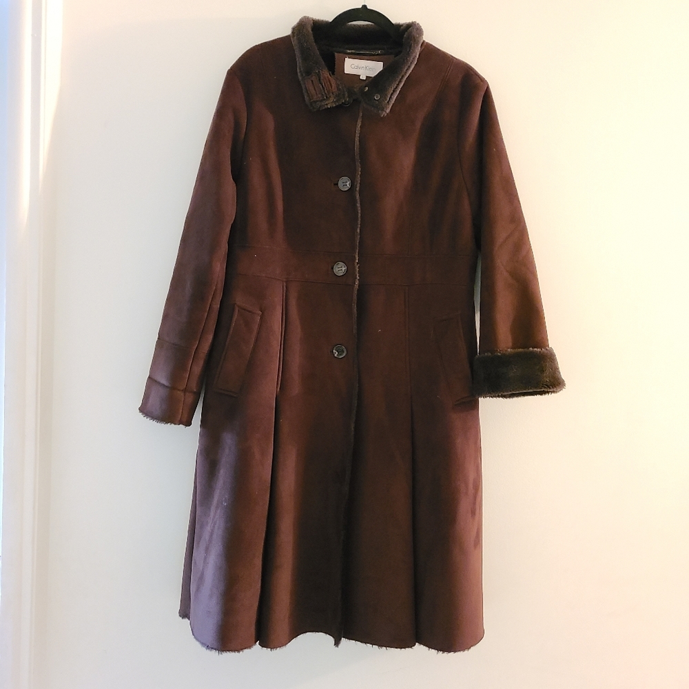Calvin Klein Brown Trench Coat Timeless Style